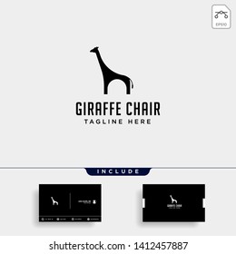 chair giraffe logo design vector icon illustration icon element isolated