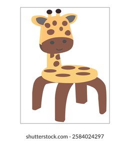 A chair with giraffe vactor art