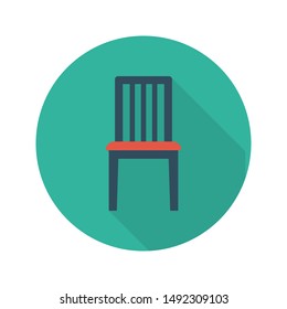 chair glyph flat vector icon