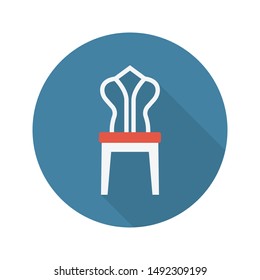 chair glyph flat vector icon