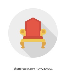 chair glyph flat vector icon