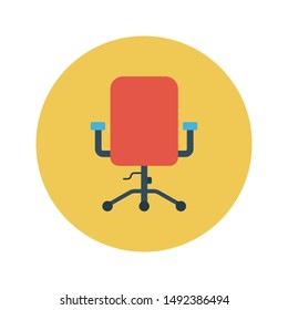 chair glyph flat vector icon