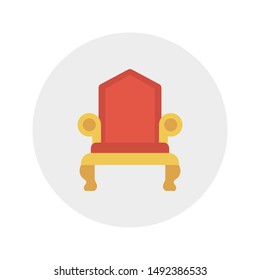 chair glyph flat vector icon
