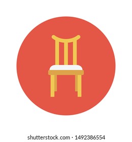 chair glyph flat vector icon