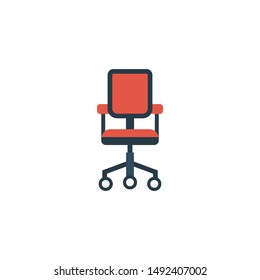 chair glyph flat vector icon