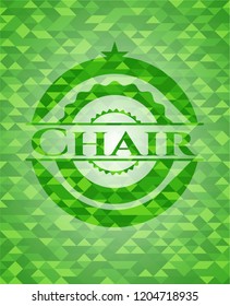 Chair green emblem with triangle mosaic background
