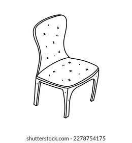 Chair in hand drawn doodle style. Vector illustration isolated on white background.