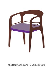 Chair. Hand-drawn illustration. Modern flat apartment element