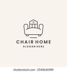 Silla de diseño de Ilustración vectorial de Plantilla de logotipo de casa