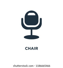 Chair icon. Black filled vector illustration. Chair symbol on white background. Can be used in web and mobile.
