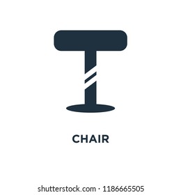 Chair icon. Black filled vector illustration. Chair symbol on white background. Can be used in web and mobile.