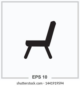 chair icon black isolated vector illustration