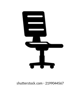 Chair icon. Black silhouette armchair. Pictogram vacant. Vector illustration flat design. Isolated on white background. Vacant concept.