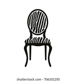 Chair icon. Black and white chair.