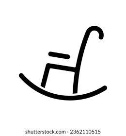 chair icon. Comfort class concept, convenient service. living room Wood rocking chair furniture in solid style Suitable for mobile web apps Vector illustration. design on white background EPS 10