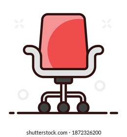 Chair icon design, vector design of office interior or comfy chair