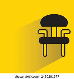 chair icon with drop shadow on yellow background