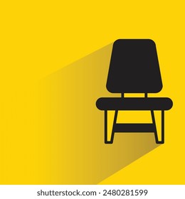 chair icon with drop shadow on yellow background