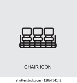 chair icon . Editable outline chair icon from barber. Trendy chair icon for web and mobile.