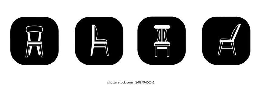 Chair icon in flat. Chair icon design. Stock vector.