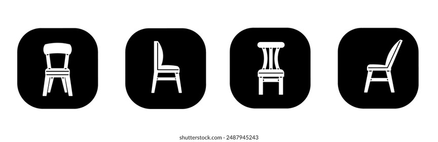 Chair icon in flat. Chair icon design. Stock vector.