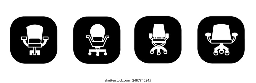 Chair icon in flat. Chair icon design. Stock vector.