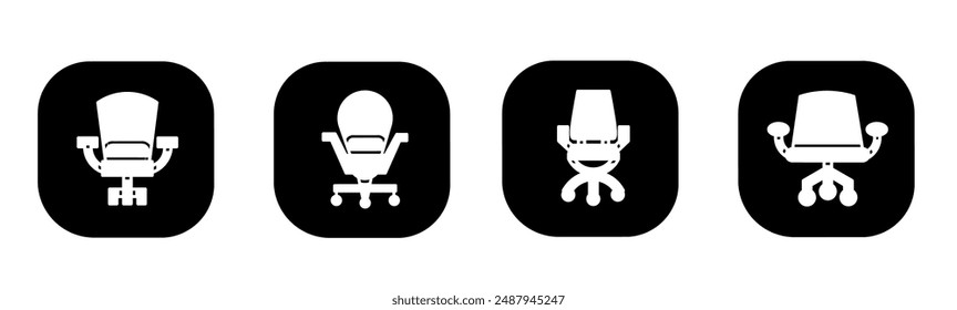 Chair icon in flat. Chair icon design. Stock vector.