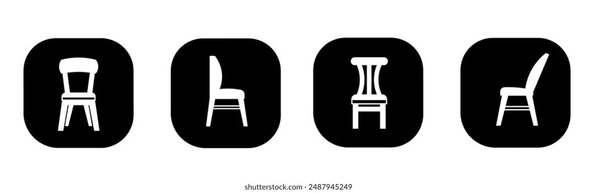 Chair icon in flat. Chair icon design. Stock vector.