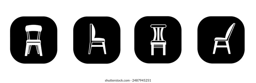 Chair icon in flat. Chair icon design. Stock vector.