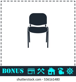 Chair icon flat. Simple vector symbol and bonus icon