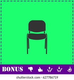 Chair icon flat. Simple vector symbol and bonus icon
