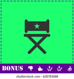 Chair icon flat. Simple vector symbol and bonus icon