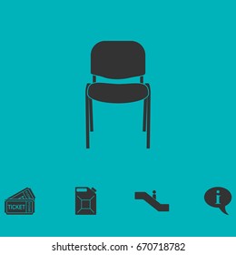 Chair icon flat. Simple vector symbol and bonus icon