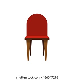 Chair icon in flat style isolated on white background. Furniture symbol vector illustration