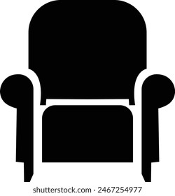 Icono de silla en estilo plano. Plantilla de diseño de Vector. sillones de oficina de tela suave moderna, aislados sobre fondo transparente, pieza de muebles para la sala de estar,