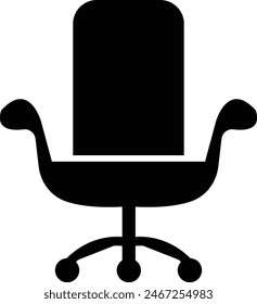 Chair icon in flat style. Chair and Seating icons silhouettes vector design template. modern soft fabric office arm chairs, isolated on transparent background, Piece of furniture for the living room,