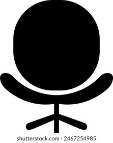 Chair icon in flat style. Chair and Seating icons silhouettes vector design template. modern soft fabric office arm chairs, isolated on transparent background, Piece of furniture for the living room,