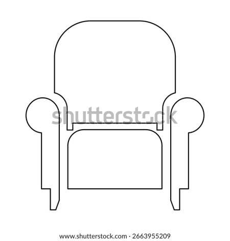 Chair icon in flat style. Chair and Seating icons silhouettes vector design template. modern soft fabric office arm chairs, isolated on transparent background, Piece of furniture for living room