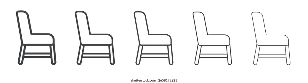 chair icon flat thin illustration symbol