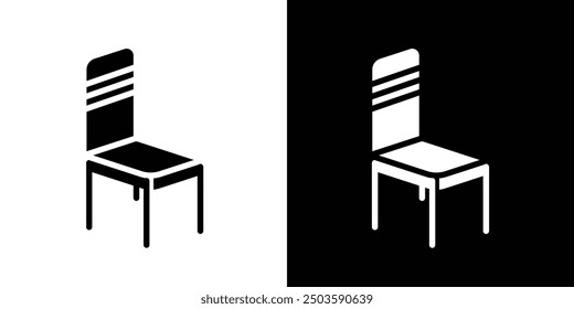 Icono de la silla Esquema plano del conjunto de Vector