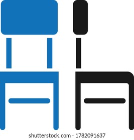 chair icon. furniture icon vector isolate (blue version)