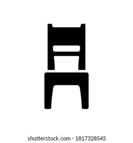 icono de silla de diseño de ilustración vectorial de estilo glifo