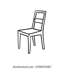 Chair icon hand drawn in doodle style. Isolated vector illustration. 