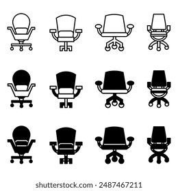 Chair icon illustration collection.  Design icon for business. Stock vector.