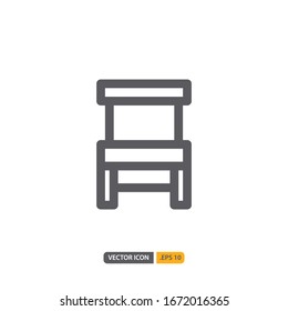 chair icon isolated on white background. for your web site design, logo, app, UI. Vector graphics illustration and editable stroke. EPS 10.