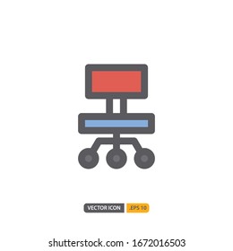 chair icon isolated on white background. for your web site design, logo, app, UI. Vector graphics illustration and editable stroke. EPS 10.
