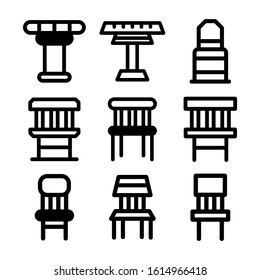 chair icon isolated sign symbol vector illustration - Collection of high quality black style vector icons
