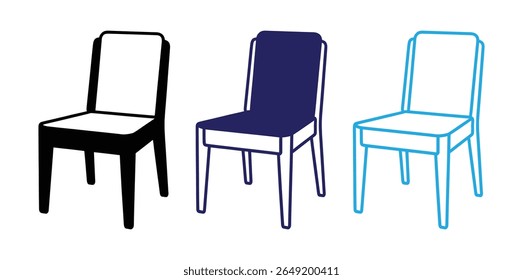  chair Icon, chair line Icon set, chair logo,office sitting,kitchen,seat,bed,sofa,Isolated soft office line art chair vector illustration icon pictogram set. Front, side view silhouette.