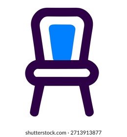 Chair icon. A linear vector illustration of chair isolated on white background.