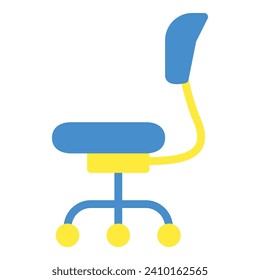 chair icon or logo illustration flat color style